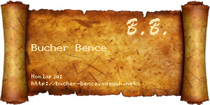 Bucher Bence névjegykártya